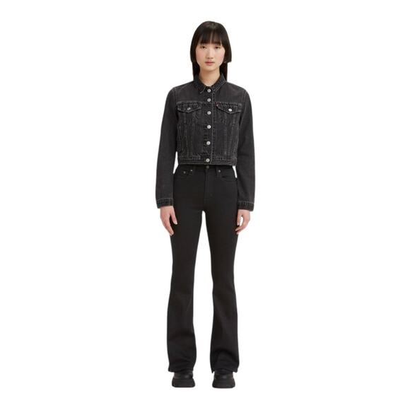 Levi’s 726 High Rise Flare Jeans In Soft Black - Picture 1 of 4